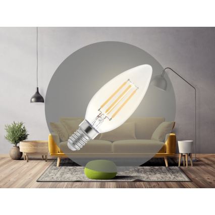 LED filamenta spuldze C37 E14/6W/230V 3000K