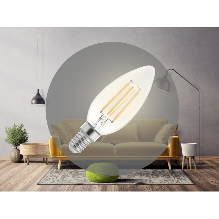 LED filamenta spuldze C37 E14/6W/230V 3000K