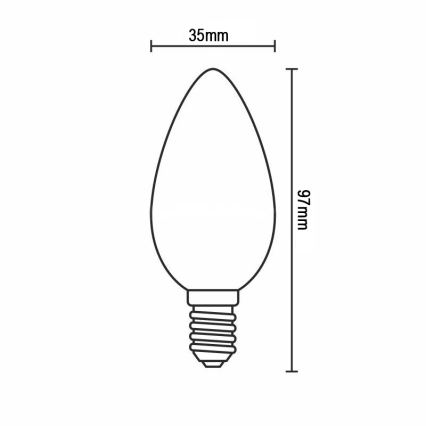 LED filamenta spuldze C37 E14/6W/230V 3000K