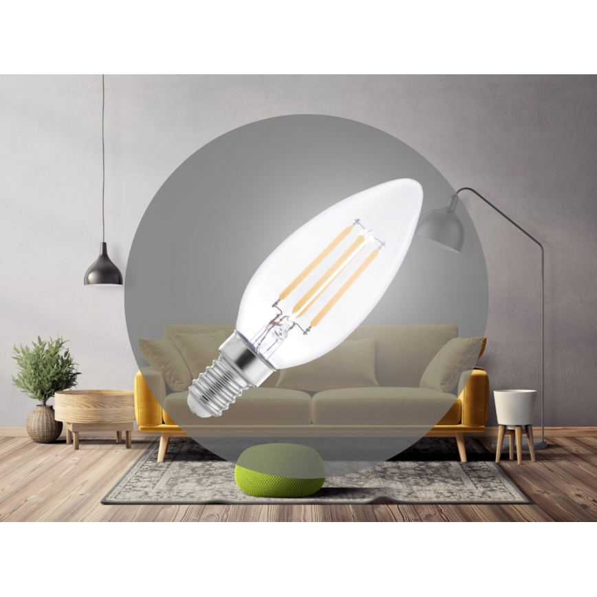 LED filamenta spuldze C37 E14/6W/230V 4000K