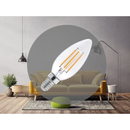 LED filamenta spuldze C37 E14/6W/230V 4000K