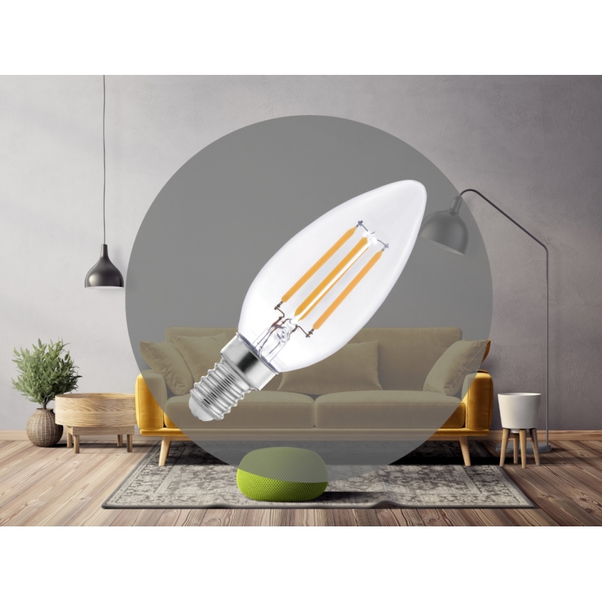 LED filamenta spuldze C37 E14/6W/230V 4000K