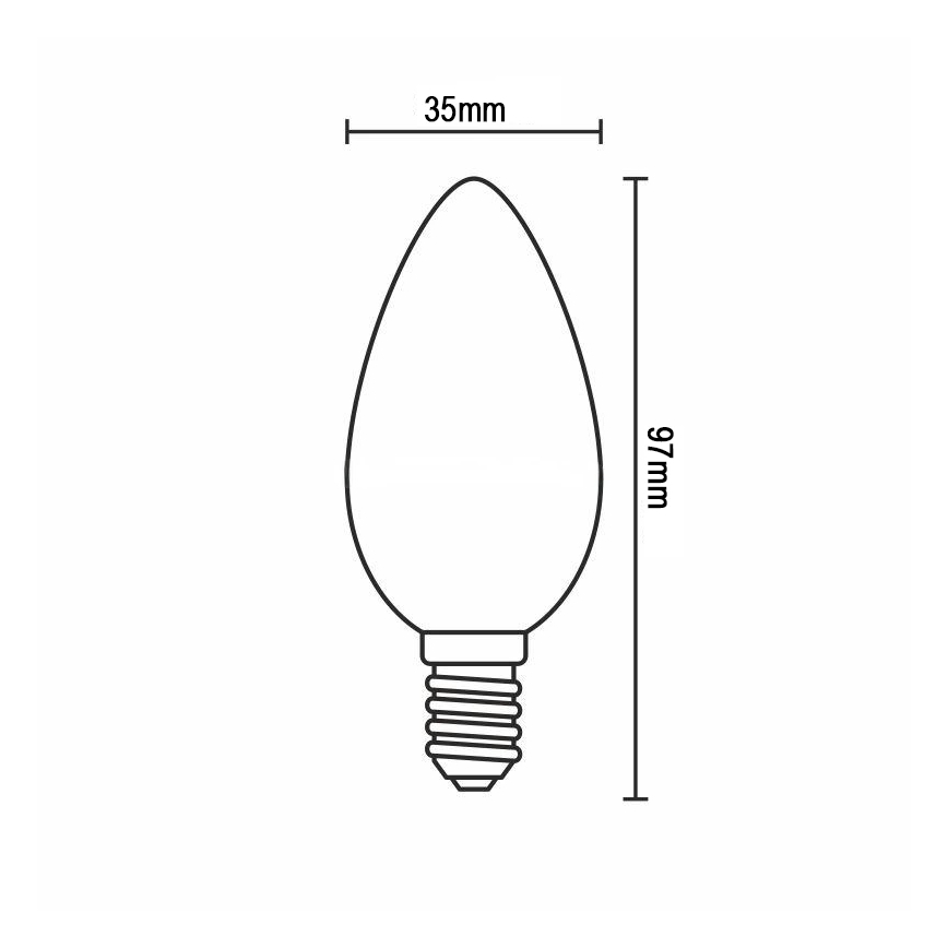 LED filamenta spuldze C37 E14/6W/230V 4000K
