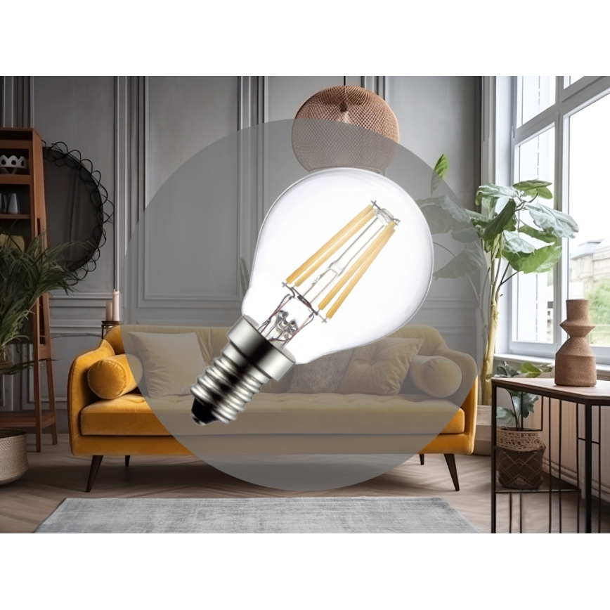 LED filamenta spuldze G45 E14/6W/230V 4000K