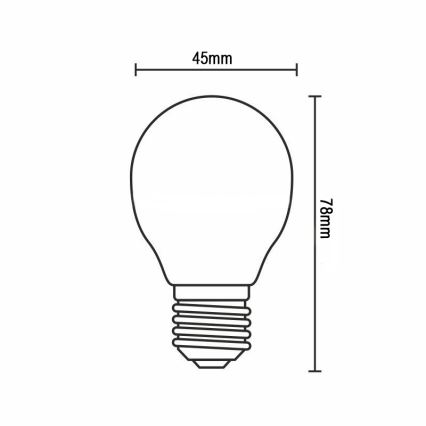 LED filamenta spuldze G45 E14/6W/230V 4000K