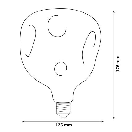 LED filamenta spuldze VINTAGE G125 E27/2,4W/230V 1800K