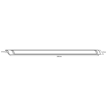 LED fluorescējošais gaismeklis LED/50W/230V 4000K 150 cm melns