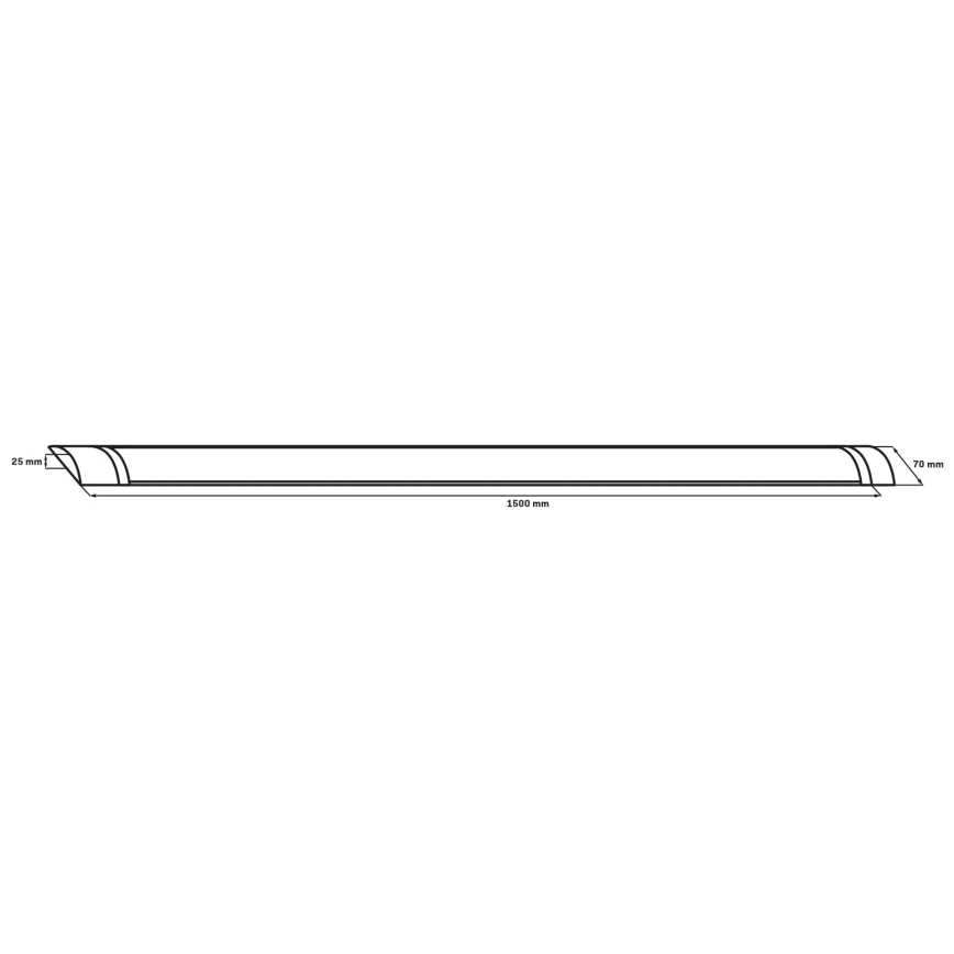 LED fluorescējošais gaismeklis LED/50W/230V 4000K 150 cm melns