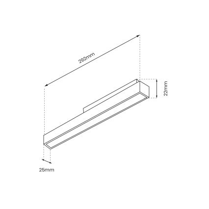 LED Gaismeklis sliežu sistēmai MAGNETIC TRACK 1xLED/12W/48V
