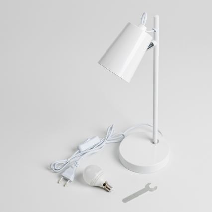 LED galda lampa 1xE14/4,9W/230V balta