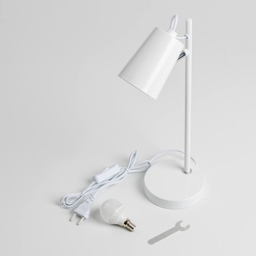 LED galda lampa 1xE14/4,9W/230V balta