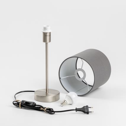 LED galda lampa 1xE14/5W/230V pelēka/matēts hroms