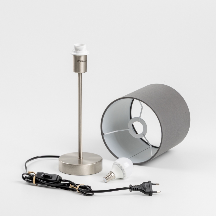 LED galda lampa 1xE14/5W/230V pelēka/matēts hroms