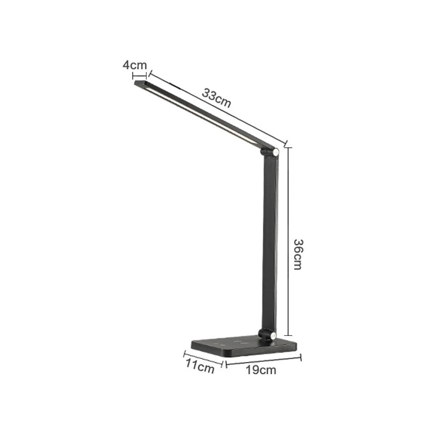 LED Galda lampa ar bezvadu lādētāju LED/10W/230V 3000/4000/4500/5000/6000K melna