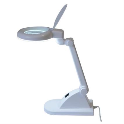 LED Galda lampa ar palielināmo stiklu LED/6W/230V balta