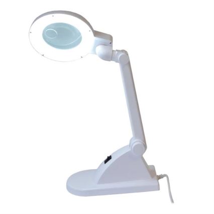 LED Galda lampa ar palielināmo stiklu LED/6W/230V balta