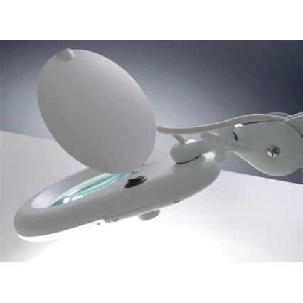 LED Galda lampa ar palielināmo stiklu LED/9W/230V balta/spīdīgi hromēts