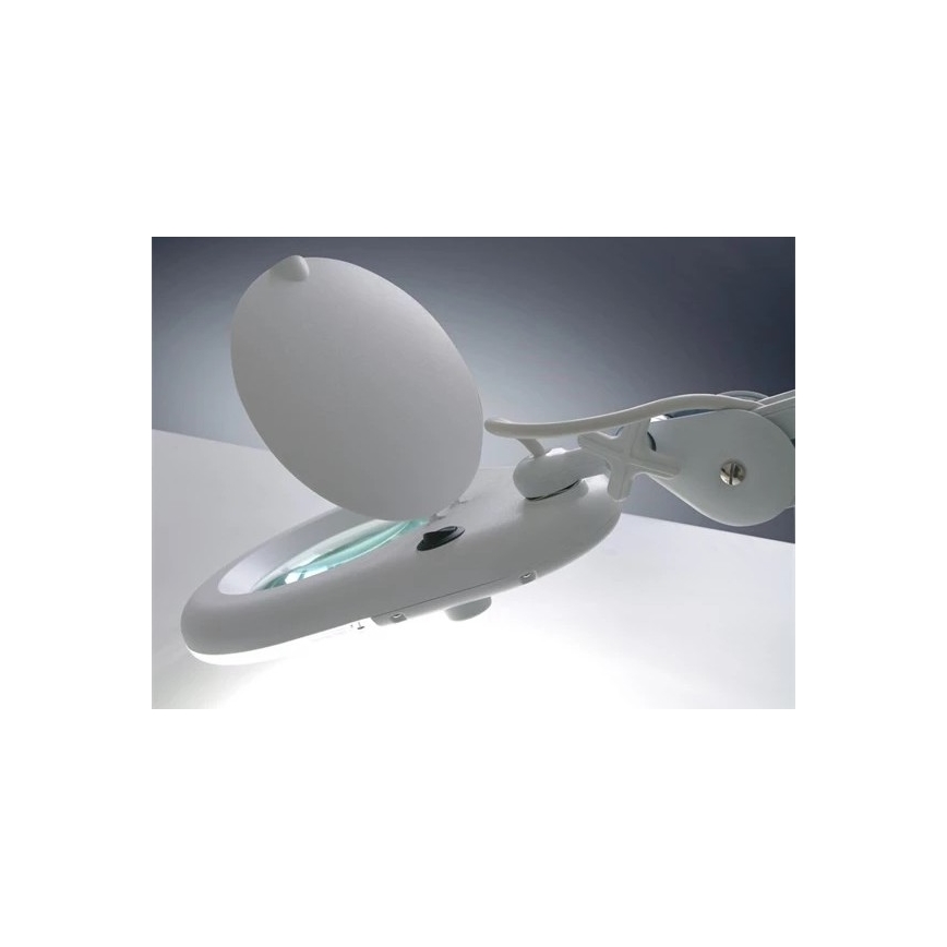 LED Galda lampa ar palielināmo stiklu LED/9W/230V balta/spīdīgi hromēts