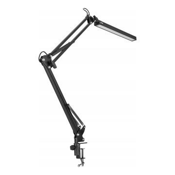 LED galda lampa ar pieskāriena vadību un regulējamu spilgtumu, lokana, ar skavu LED/10W/5/230V 3000/4000/6000K melna