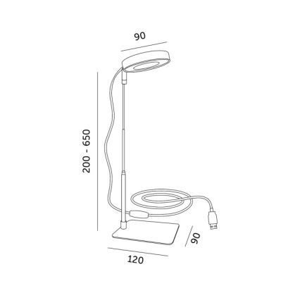 LED regulējama galda lampa augu audzēšanai VERDI LED/5W/5V 1300K CRI 95 balta