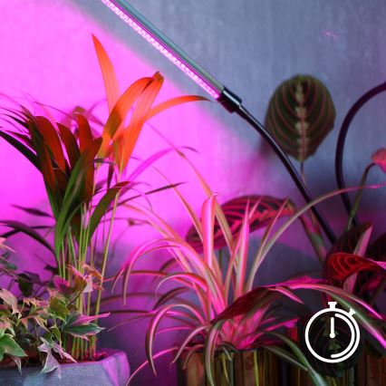 LED elastīga galda lampa ar regulējamu spilgtumu augu audzēšanai VITARO 4xLED/10W/230V melna