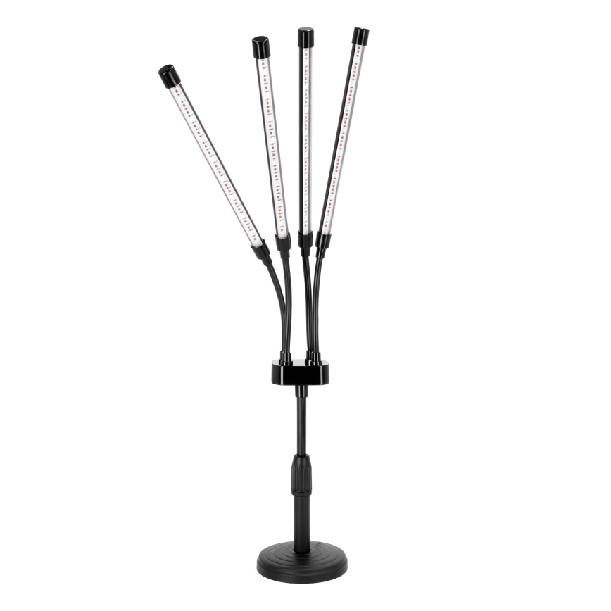 LED elastīga galda lampa ar regulējamu spilgtumu augu audzēšanai VITARO 4xLED/10W/230V melna