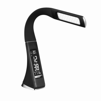 LED regulējama skārienvadāma galda lampa ar displeju LED/7W/5V melna