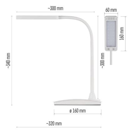 LED galda lampa EDDY ar regulējamu spilgtumu LED/6W/230V 3000/4500/6800K balta