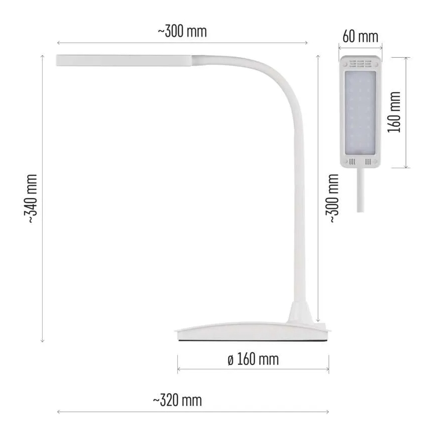 LED galda lampa EDDY ar regulējamu spilgtumu LED/6W/230V 3000/4500/6800K balta