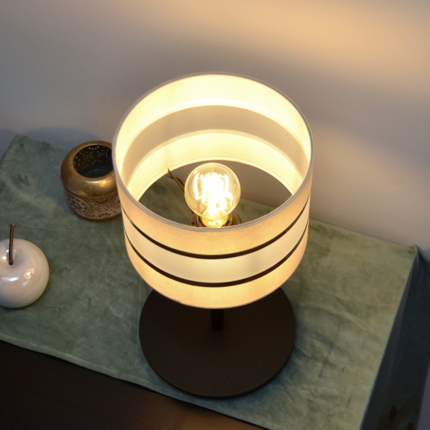 LED Galda lampa HELEN 1xE27/15W/230V krēmkrāsa/melna/zeltaina