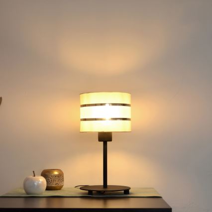 LED Galda lampa HELEN 1xE27/15W/230V krēmkrāsa/melna/zeltaina