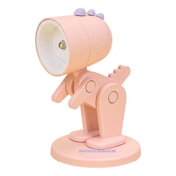 LED galda lampa LED/0,06W/3xLR41 dinozaurs rozā