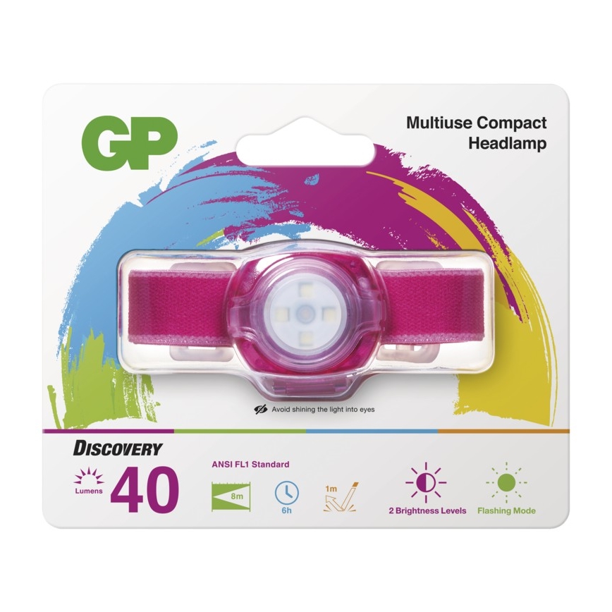 LED galvas lampa GP EVERYBODY 4xLED/2×CR2025 rozā