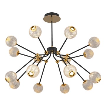 LED GELA 16xLED/5W/230V 3000K melnā/zeltainā piekare
