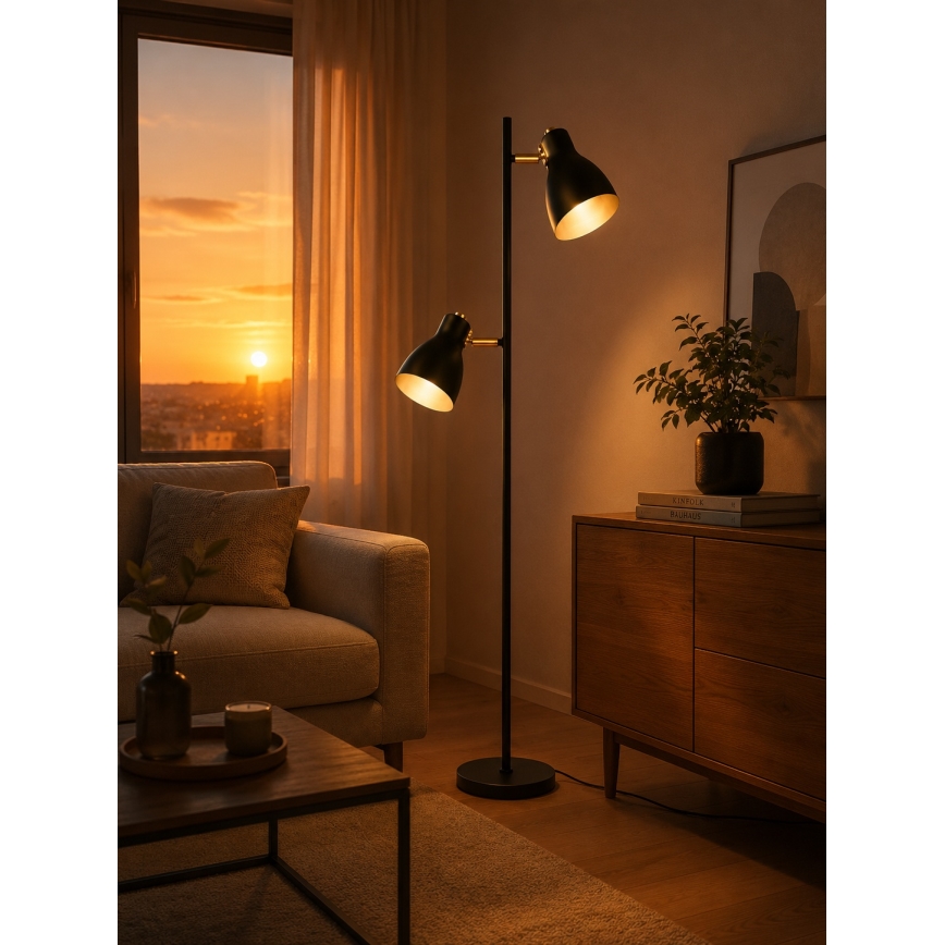 LED grīdas lampa 1xE27/7W/230V 2700K melna
