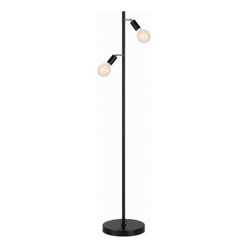 LED grīdas lampa 2xE27/7W/230V 2000K melna/zeltaina