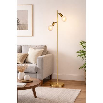 LED grīdas lampa 2xE27/7W/230V 2000K zelta