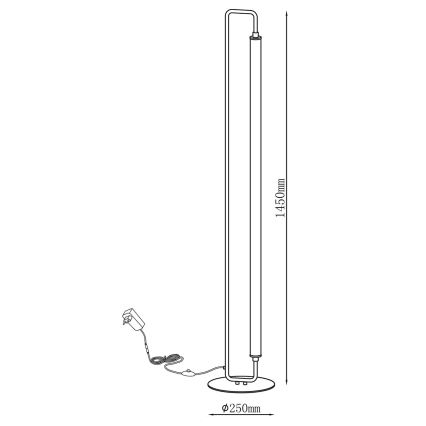 LED grīdas lampa FELICJA LED/24W/230V 4000K melna