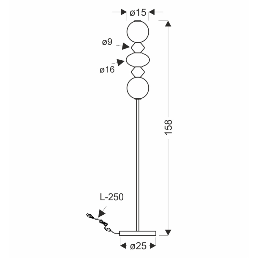 LED grīdas lampa FLORES LED/15W/230V zeltaina/oranža/brūna