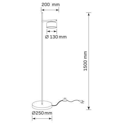 LED grīdas lampa OFELIA 1xGX53/6W/230V melna/bēša