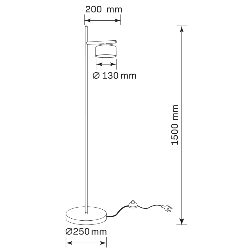 LED grīdas lampa OFELIA 1xGX53/6W/230V melna/dūmakaina