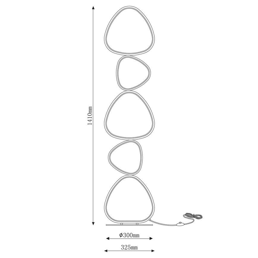 LED Grīdas lampa PETRA LED/48W/230V melna