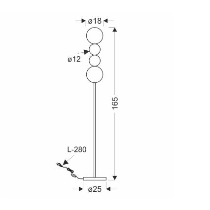 LED grīdas lampa PLAYA LED/15W/230V melna