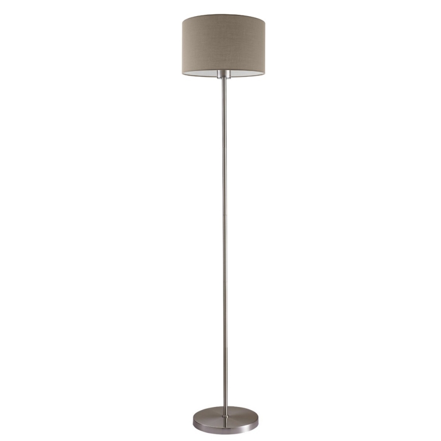 LED grīdas lampa TUNJA, 1x E27 / 20 W / 230 V, Ø 30 cm, matēts hroms/taupe