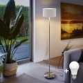 LED grīdas lampa TUNJA 1xE27/20W/230V Ø 30 cm matēts hroms/balts