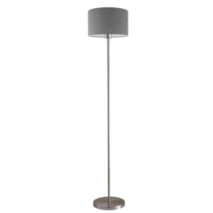 LED grīdas lampa TUNJA 1xE27/20W/230V Ø 30 cm matēts hroms/pelēks