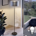LED grīdas lampa TUNJA 1xE27/20W/230V Ø 30 cm melna/pelēka
