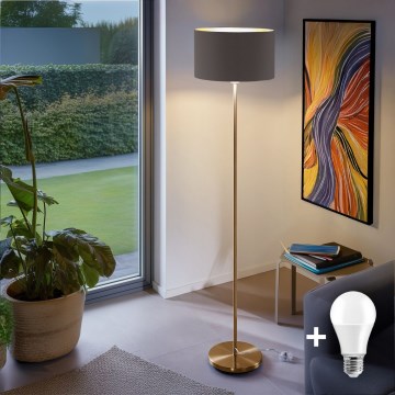 LED grīdas lampa TUNJA 1xE27/20W/230V Ø 38 cm zelta/taupe