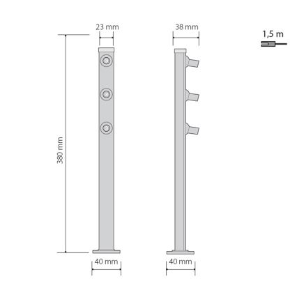 LED Grīdas stāvlampa PICCO 3xLED/5,4W/500mA
