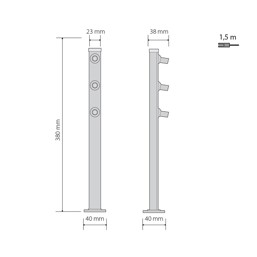 LED Grīdas stāvlampa PICCO 3xLED/5,4W/500mA